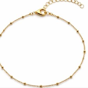 Gold Dots Anklet • Minimalist Beaded Anklet • Layering Anklet • 8.5” + 2” Extend